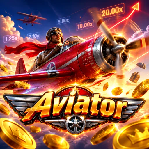 Avião vermelho do jogo Aviator subindo junto com o multiplicador