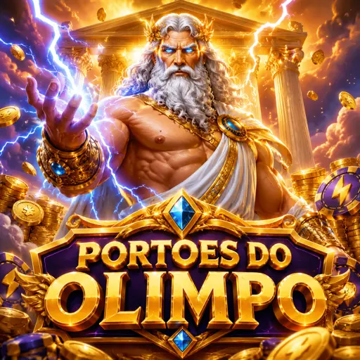 Slot Gates of Olympus com símbolos de relâmpago de Zeus na tela